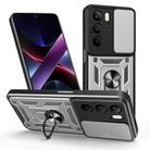 For Realme C75 4G / 14x 5G Global Sliding Camera Cover Design TPU Hybrid PC Phone Case(Silver) - 1