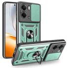 For Realme Neo7x / P3 5G Sliding Camera Cover Design TPU Hybrid PC Phone Case(Mint Green) - 1