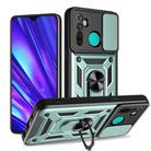 For Realme 5 Pro Sliding Camera Cover Design TPU Hybrid PC Phone Case(Mint Green) - 1