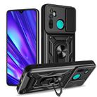 For Realme 5 Pro Sliding Camera Cover Design TPU Hybrid PC Phone Case(Black) - 1