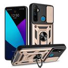 For Realme 5 Sliding Camera Cover Design TPU Hybrid PC Phone Case(Gold) - 1