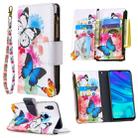 For Huawei P Smart (2019) Colored Drawing Pattern Zipper Horizontal Flip Leather Case with Holder & Card Slots & Wallet(Two Butterflies) - 1