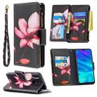 For Huawei P Smart (2019) Colored Drawing Pattern Zipper Horizontal Flip Leather Case with Holder & Card Slots & Wallet(Lotus) - 1