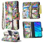 For Huawei P Smart (2019) Colored Drawing Pattern Zipper Horizontal Flip Leather Case with Holder & Card Slots & Wallet(Tree) - 1