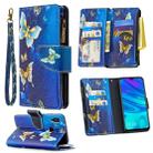 For Huawei P Smart (2019) Colored Drawing Pattern Zipper Horizontal Flip Leather Case with Holder & Card Slots & Wallet(Gold Butterfly) - 1