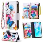 For Huawei P30 Lite Colored Drawing Pattern Zipper Horizontal Flip Leather Case with Holder & Card Slots & Wallet(Two Butterflies) - 1