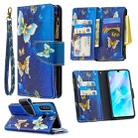 For Huawei P30 Lite Colored Drawing Pattern Zipper Horizontal Flip Leather Case with Holder & Card Slots & Wallet(Gold Butterfly) - 1