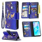 For Huawei P30 Lite Colored Drawing Pattern Zipper Horizontal Flip Leather Case with Holder & Card Slots & Wallet(Purple Butterfly) - 1