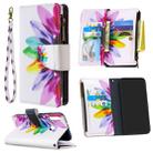 For Huawei P40 Lite E / Y7p Colored Drawing Pattern Zipper Horizontal Flip Leather Case with Holder & Card Slots & Wallet(Sun Flower) - 1