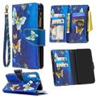 For Huawei P40 Lite E / Y7p Colored Drawing Pattern Zipper Horizontal Flip Leather Case with Holder & Card Slots & Wallet(Gold Butterfly) - 1