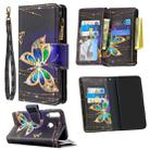 For Huawei P40 Lite E / Y7p Colored Drawing Pattern Zipper Horizontal Flip Leather Case with Holder & Card Slots & Wallet(Big Butterfly) - 1