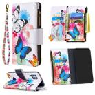 For Huawei P40 Lite Colored Drawing Pattern Zipper Horizontal Flip Leather Case with Holder & Card Slots & Wallet(Two Butterflies) - 1