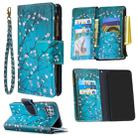 For Huawei P40 Lite Colored Drawing Pattern Zipper Horizontal Flip Leather Case with Holder & Card Slots & Wallet(Plum Blossom) - 1