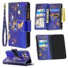 For Huawei P40 Lite Colored Drawing Pattern Zipper Horizontal Flip Leather Case with Holder & Card Slots & Wallet(Purple Butterfly) - 1