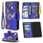 For Huawei Y5 (2019) Colored Drawing Pattern Zipper Horizontal Flip Leather Case with Holder & Card Slots & Wallet(Purple Butterfly) - 1