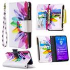 For Huawei Y7 (2019) Colored Drawing Pattern Zipper Horizontal Flip Leather Case with Holder & Card Slots & Wallet(Sun Flower) - 1