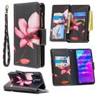 For Huawei Honor 9A Colored Drawing Pattern Zipper Horizontal Flip Leather Case with Holder & Card Slots & Wallet(Lotus) - 1