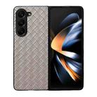 For Samsung Galaxy Z Fold5 5G Woven Texture Folding Phone Case(Grey) - 1