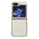 For Samsung Galaxy Z Flip5 5G Woven Texture Folding Phone Case(Beige) - 1