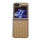 For Samsung Galaxy Z Flip5 5G Woven Texture Folding Phone Case(Gold) - 1