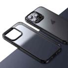 For iPhone 15 Pro Ice-Crystal Matte TPU Hard PC Phone Case(Black) - 1