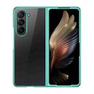 For Samsung Galaxy Z Fold5 5G Transparent Electroplating All-inclusive Folding Phone Case(Green) - 1