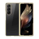 For Samsung Galaxy Z Fold5 5G Transparent Electroplating All-inclusive Folding Phone Case(Champagne Gold) - 1