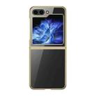 For Samsung Galaxy Z Flip5 5G Transparent Electroplating All-inclusive Folding Phone Case(Champagne Gold) - 1