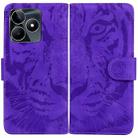 For Realme C53 / Narzo N53 Tiger Embossing Pattern Flip Leather Phone Case(Purple) - 1