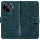 For Realme 11 4G Global Tiger Embossing Pattern Flip Leather Phone Case(Green) - 1