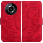 For Realme 11 5G/Narzo 60 India Version Tiger Embossing Pattern Flip Leather Phone Case(Red) - 1