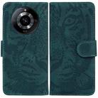 For Realme 11 5G/Narzo 60 India Version Tiger Embossing Pattern Flip Leather Phone Case(Green) - 1