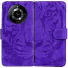 For Realme 11 5G/Narzo 60 India Version Tiger Embossing Pattern Flip Leather Phone Case(Purple) - 1