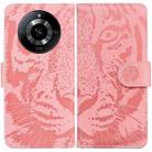 For Realme 11 5G/Narzo 60 India Version Tiger Embossing Pattern Flip Leather Phone Case(Pink) - 1