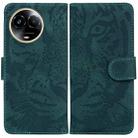 For Realme 11 5G Global Tiger Embossing Pattern Flip Leather Phone Case(Green) - 1