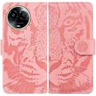 For Realme 11 5G Global Tiger Embossing Pattern Flip Leather Phone Case(Pink) - 1