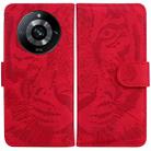 For Realme 11 Pro 5G/11 Pro+ 5G/Narzo 60 Pro 5G Tiger Embossing Pattern Flip Leather Phone Case(Red) - 1