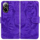 For Realme C67 4G Global Tiger Embossing Pattern Flip Leather Phone Case(Purple) - 1