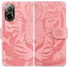 For Realme C67 4G Global Tiger Embossing Pattern Flip Leather Phone Case(Pink) - 1