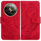 For Realme 12 Pro+ Global Tiger Embossing Pattern Flip Leather Phone Case(Red) - 1