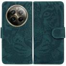 For Realme 12 Pro+ Global Tiger Embossing Pattern Flip Leather Phone Case(Green) - 1