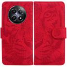 For Realme 12 5G Tiger Embossing Pattern Flip Leather Phone Case(Red) - 1