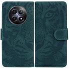 For Realme 12 5G Tiger Embossing Pattern Flip Leather Phone Case(Green) - 1