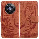 For Realme 12 5G Tiger Embossing Pattern Flip Leather Phone Case(Brown) - 1