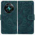 For Realme 12+ Tiger Embossing Pattern Flip Leather Phone Case(Green) - 1