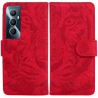 For Realme C65 4G Tiger Embossing Pattern Flip Leather Phone Case(Red) - 1