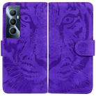 For Realme C65 4G Tiger Embossing Pattern Flip Leather Phone Case(Purple) - 1