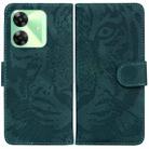 For Realme C61 / C63 / Note 60 Tiger Embossing Pattern Flip Leather Phone Case(Green) - 1