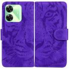 For Realme C61 / C63 / Note 60 Tiger Embossing Pattern Flip Leather Phone Case(Purple) - 1