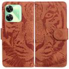 For Realme C61 / C63 / Note 60 Tiger Embossing Pattern Flip Leather Phone Case(Brown) - 1